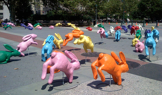 Illustration for article titled Bravia Ad Shoot Overwhelms NYC With Play Doh Bunnies